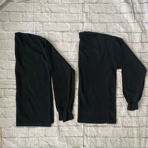 Rothco men XL crewnwck longsleeve waffle print thermal shirt 2 bundle black